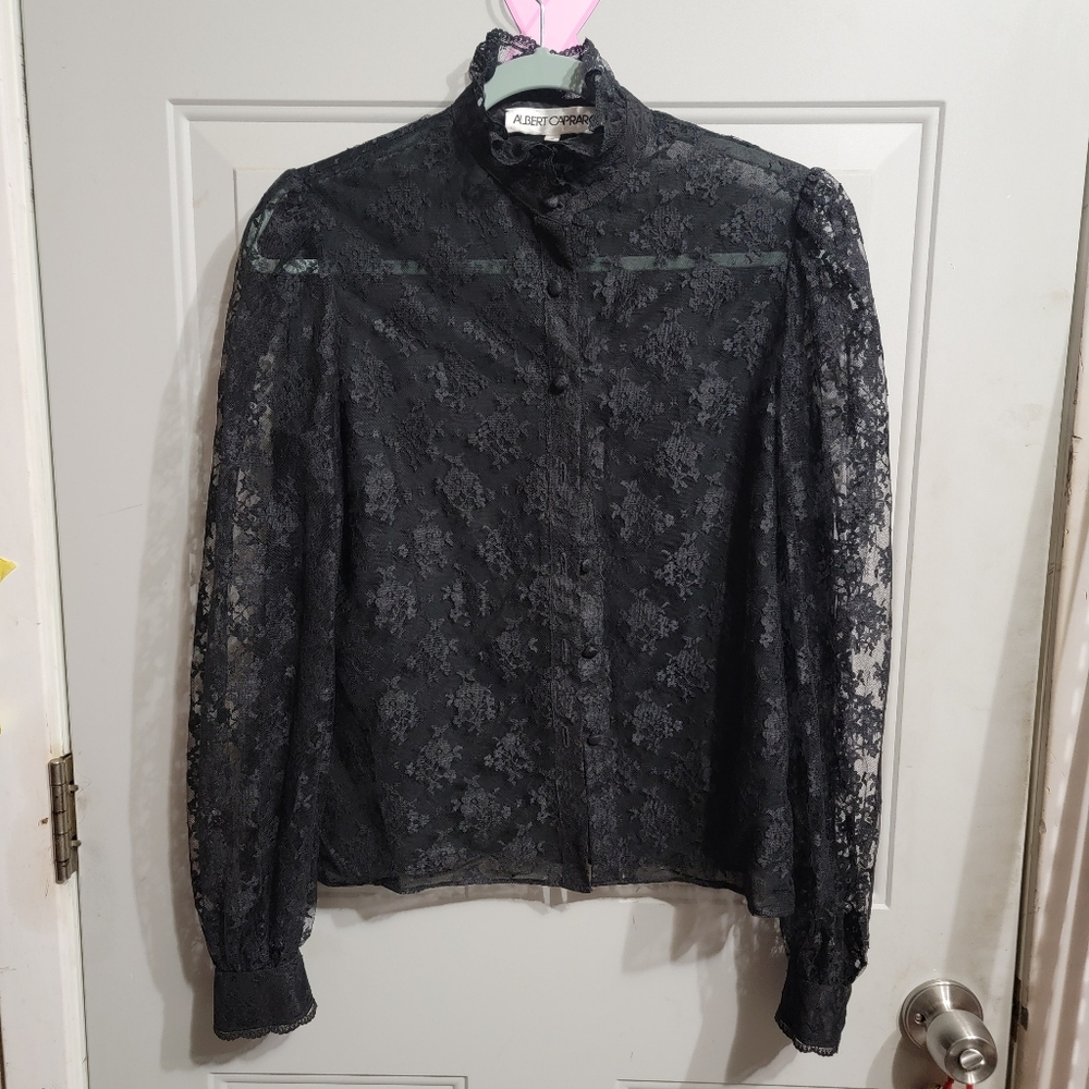 Albert Capraro Size 12 Lace Long Sleeve